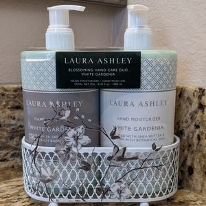 Laura Ashley White Gardenia Soap & Lotion Caddy